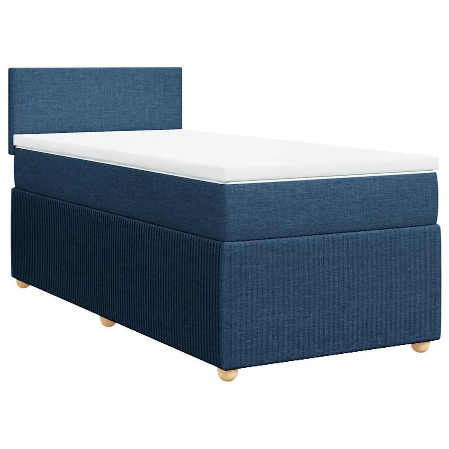 Sommier à lattes de lit avec matelas Bleu 90x190 cm Tissu - 2