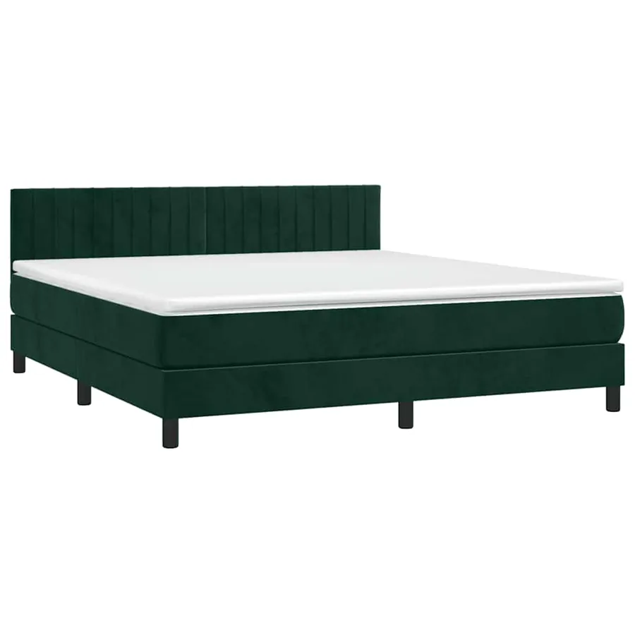 Sommier à lattes de lit avec matelas LED Vert foncé 180x200 cm - 3