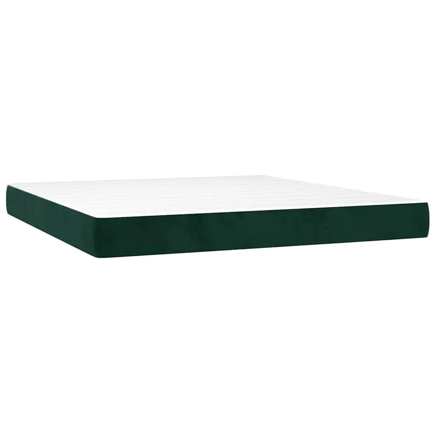 Sommier à lattes de lit avec matelas LED Vert foncé 180x200 cm - 6
