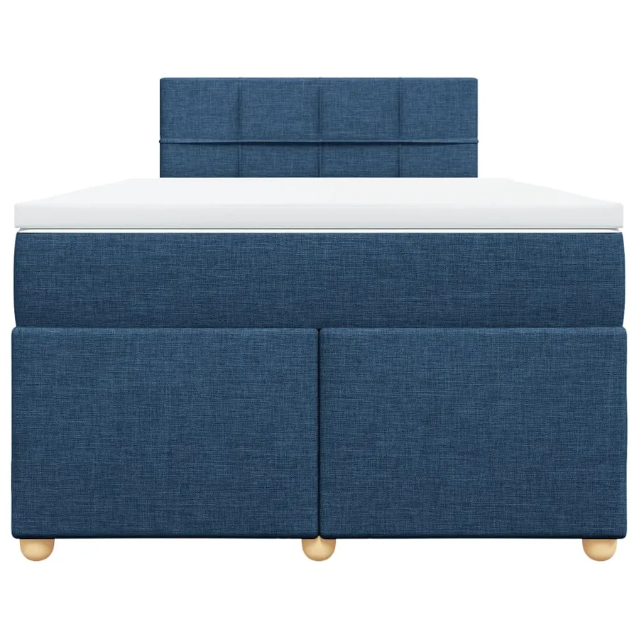 Sommier à lattes de lit avec matelas Bleu 120x200 cm Tissu - 4