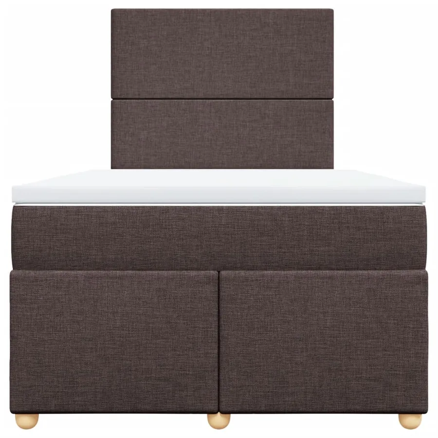 Sommier à lattes de lit et matelas marron foncé 120x190cm tissu - 4