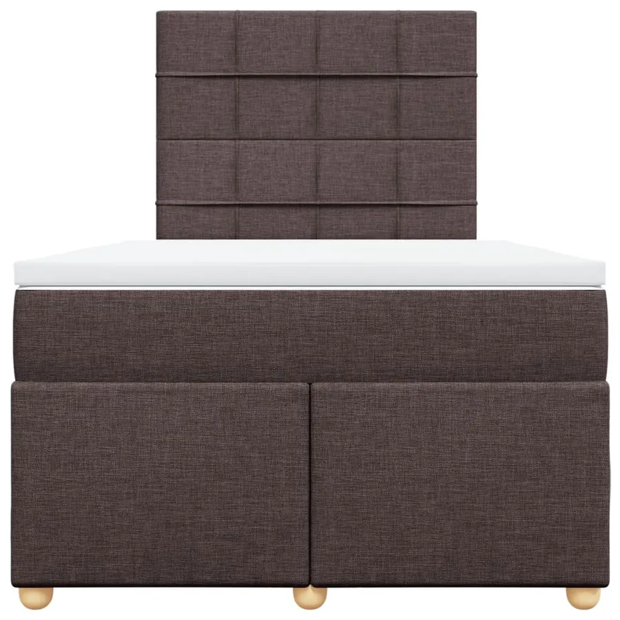 Sommier à lattes de lit et matelas marron foncé 120x190cm tissu - 4