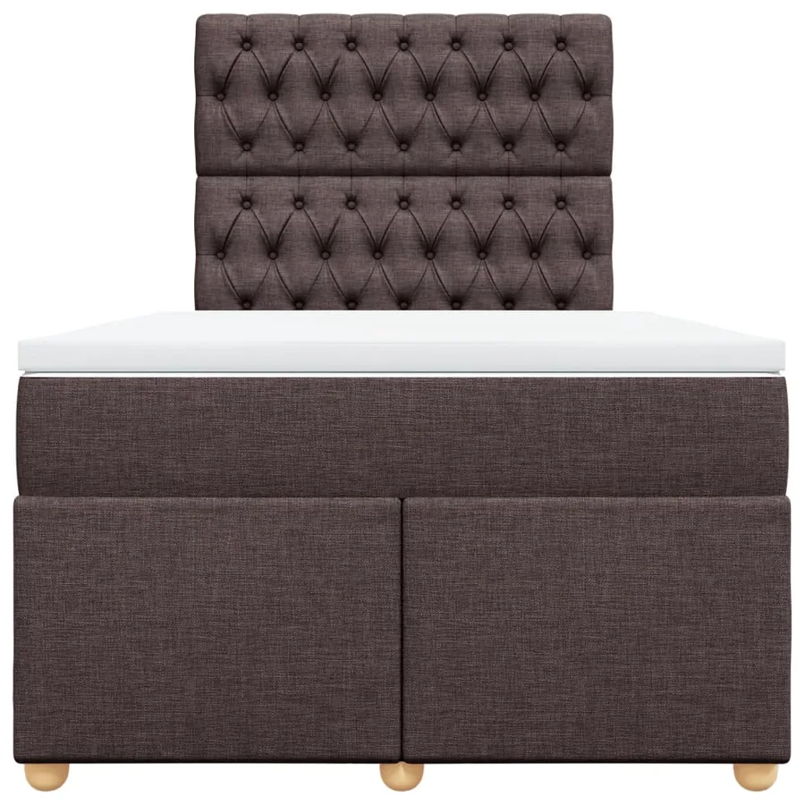 Sommier à lattes de lit et matelas marron foncé 120x190cm tissu - 4