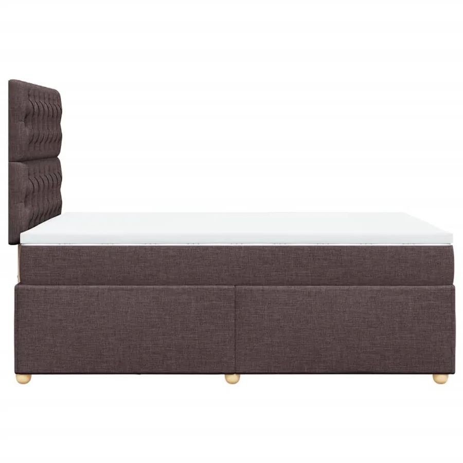 Sommier à lattes de lit et matelas marron foncé 120x190cm tissu - 5