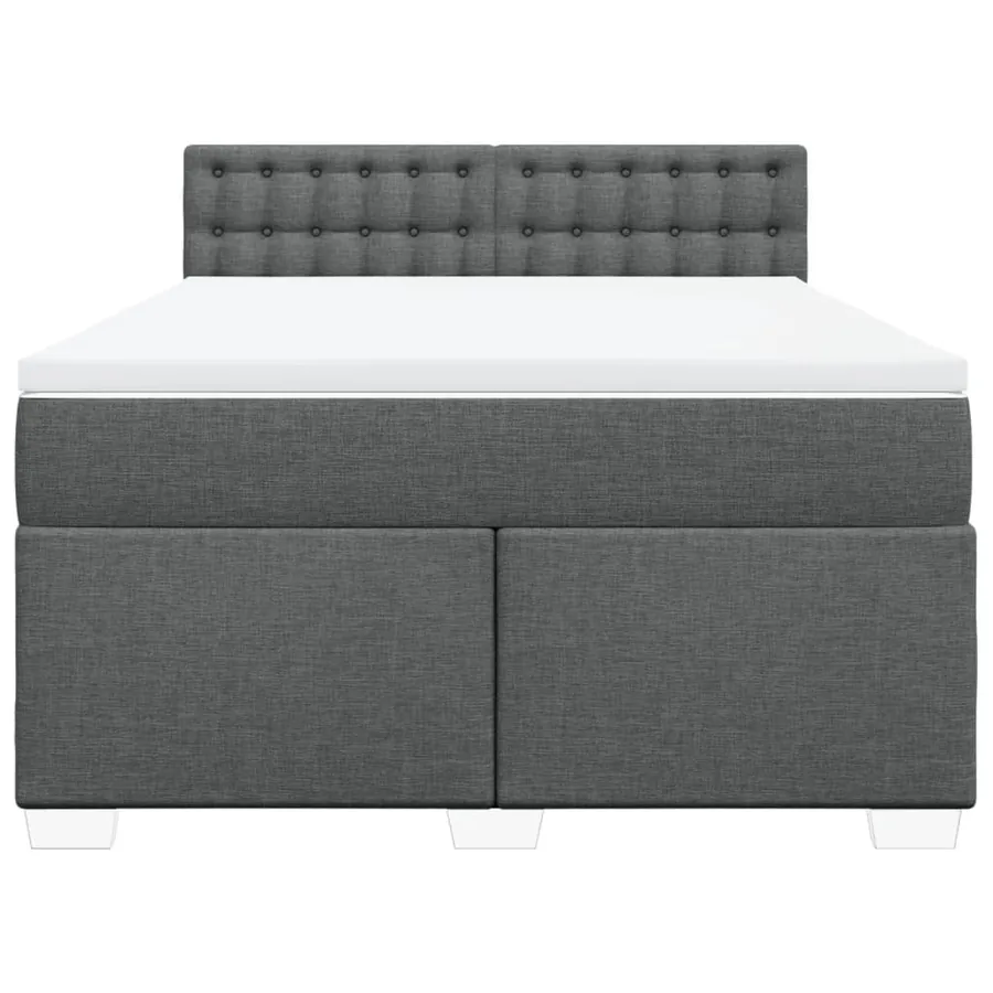 Sommier à lattes de lit avec matelas Gris foncé 140x190cm Tissu - 4