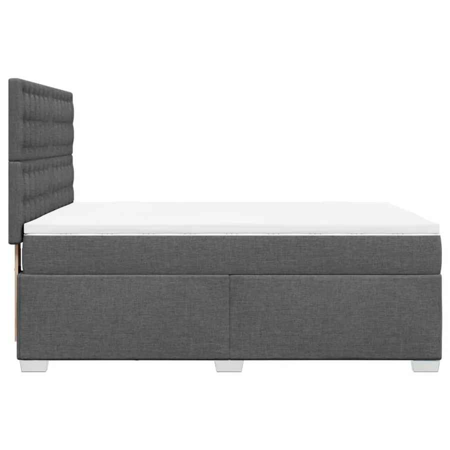Sommier à lattes de lit avec matelas Gris foncé 140x190cm Tissu - 11