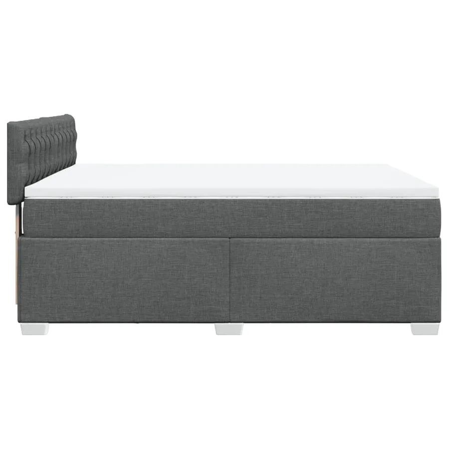 Sommier à lattes de lit avec matelas Gris foncé 140x190cm Tissu - 9
