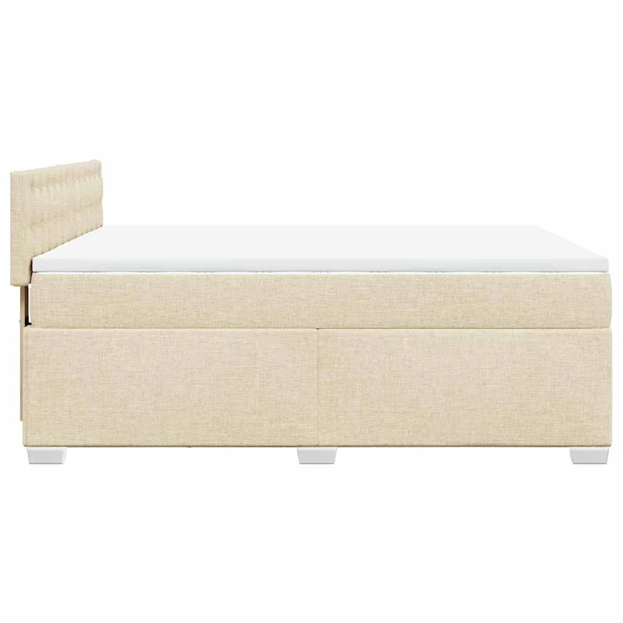 Sommier à lattes de lit avec matelas Crème 140x190 cm Tissu - 9