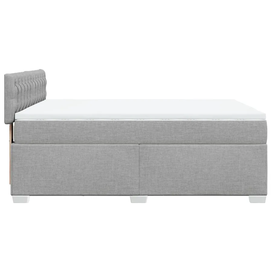 Sommier à lattes de lit avec matelas Gris clair 140x190cm Tissu - 11