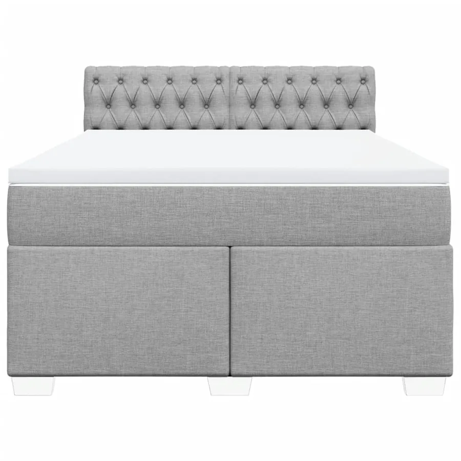 Sommier à lattes de lit avec matelas Gris clair 140x190cm Tissu - 6