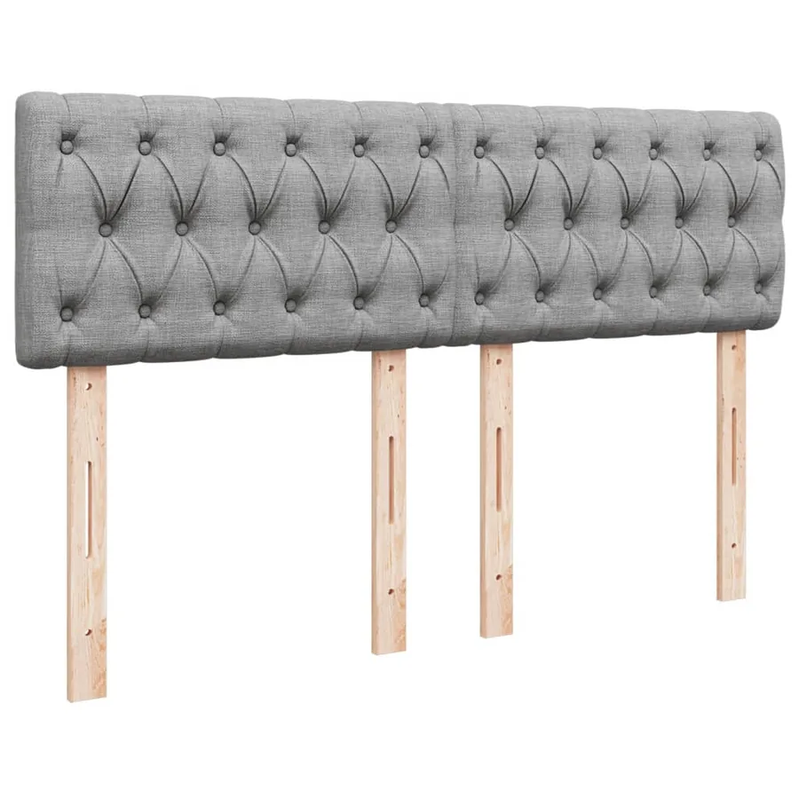 Sommier à lattes de lit avec matelas Gris clair 140x190cm Tissu - 7