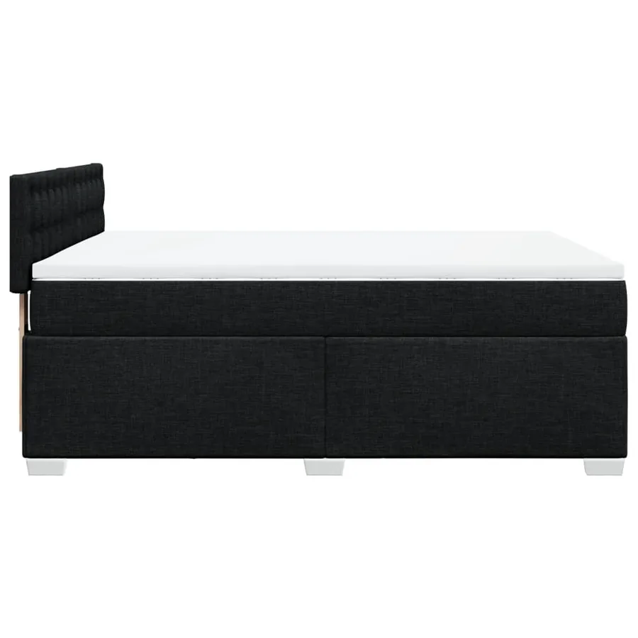 Sommier à lattes de lit avec matelas Noir 140x190 cm Tissu - 11