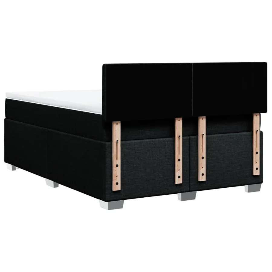 Sommier à lattes de lit avec matelas Noir 140x190 cm Tissu - 12