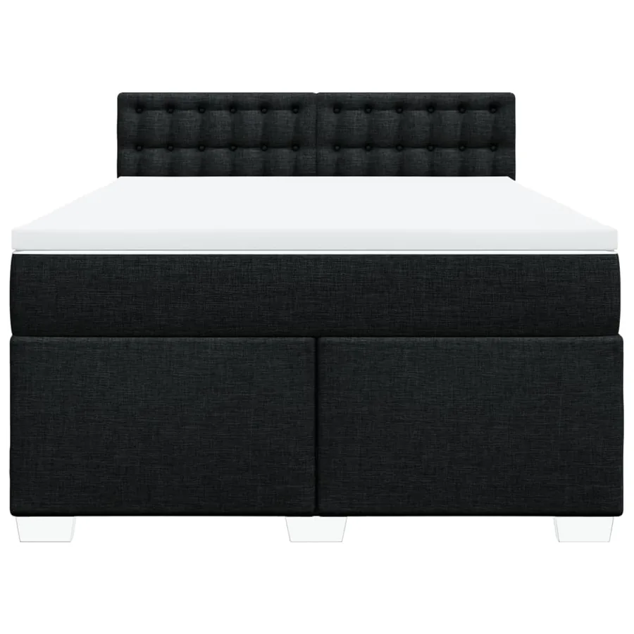 Sommier à lattes de lit avec matelas Noir 140x190 cm Tissu - 6