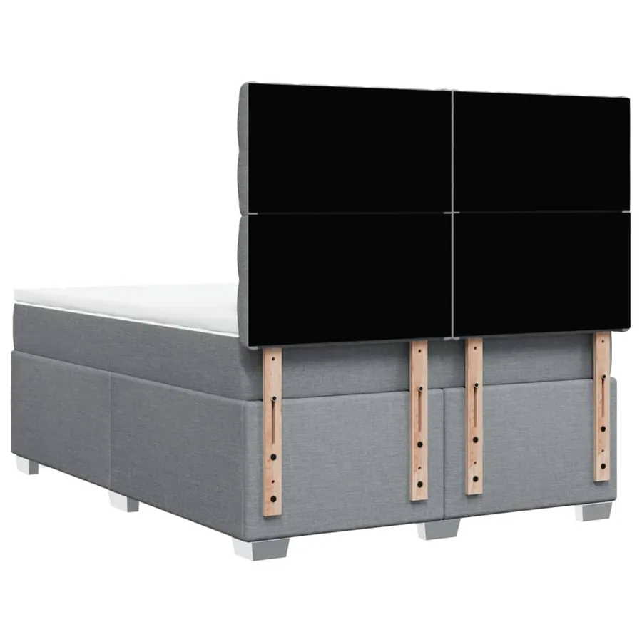Sommier à lattes de lit avec matelas Gris clair 140x190cm Tissu - 10