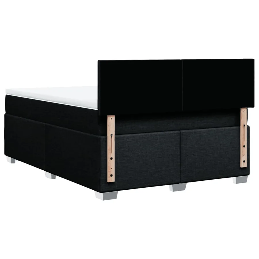 Sommier à lattes de lit avec matelas Noir 140x190 cm Tissu - 12