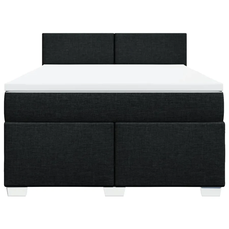 Sommier à lattes de lit avec matelas Noir 140x190 cm Tissu - 6