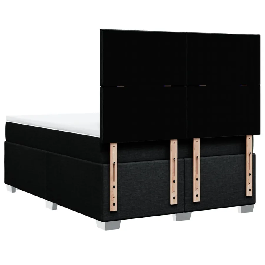 Sommier à lattes de lit avec matelas Noir 140x190 cm Tissu - 10