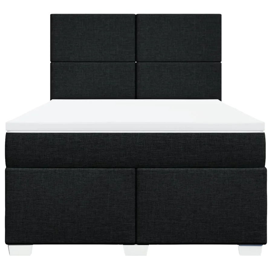 Sommier à lattes de lit avec matelas Noir 140x190 cm Tissu - 4