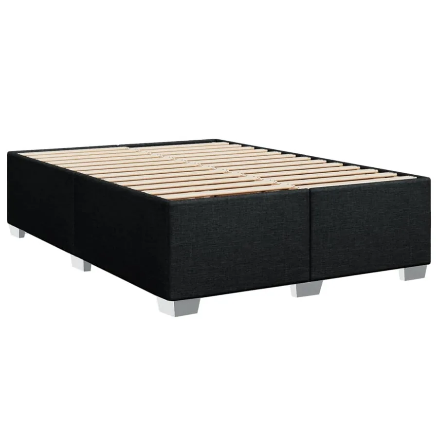 Sommier à lattes de lit avec matelas Noir 140x190 cm Tissu - 5