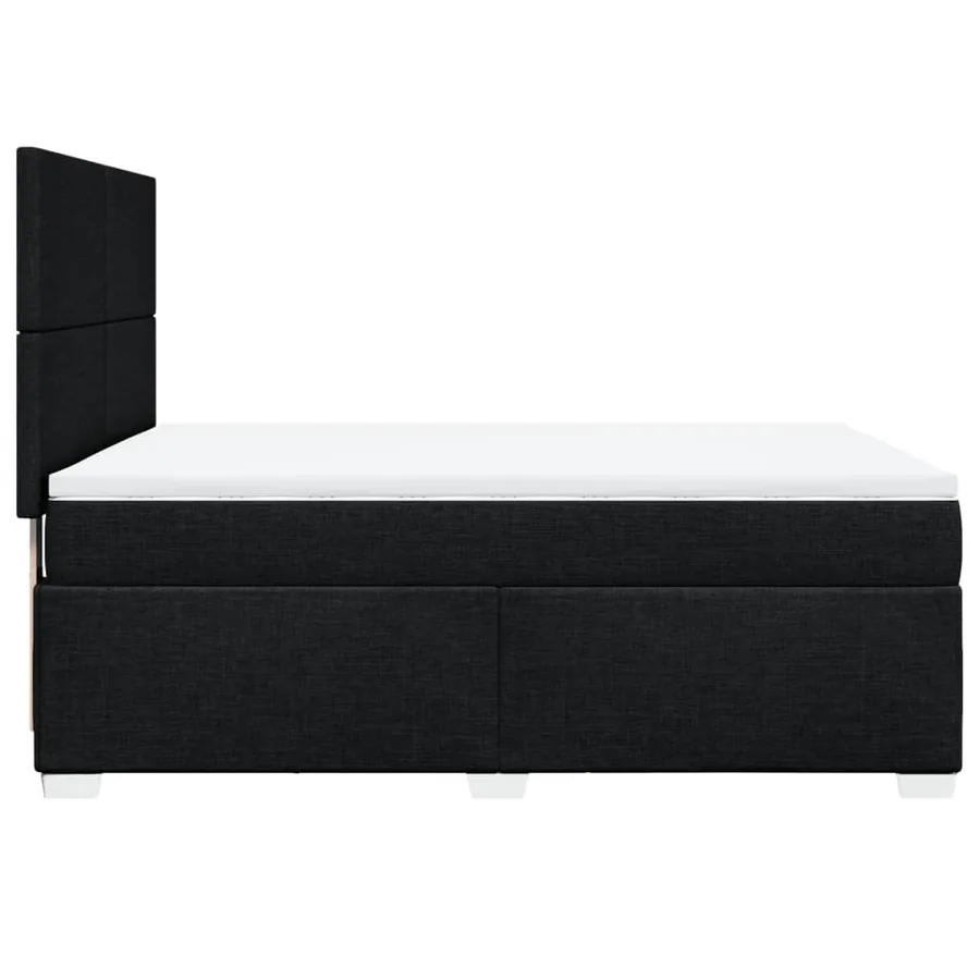 Sommier à lattes de lit avec matelas Noir 140x190 cm Tissu - 9