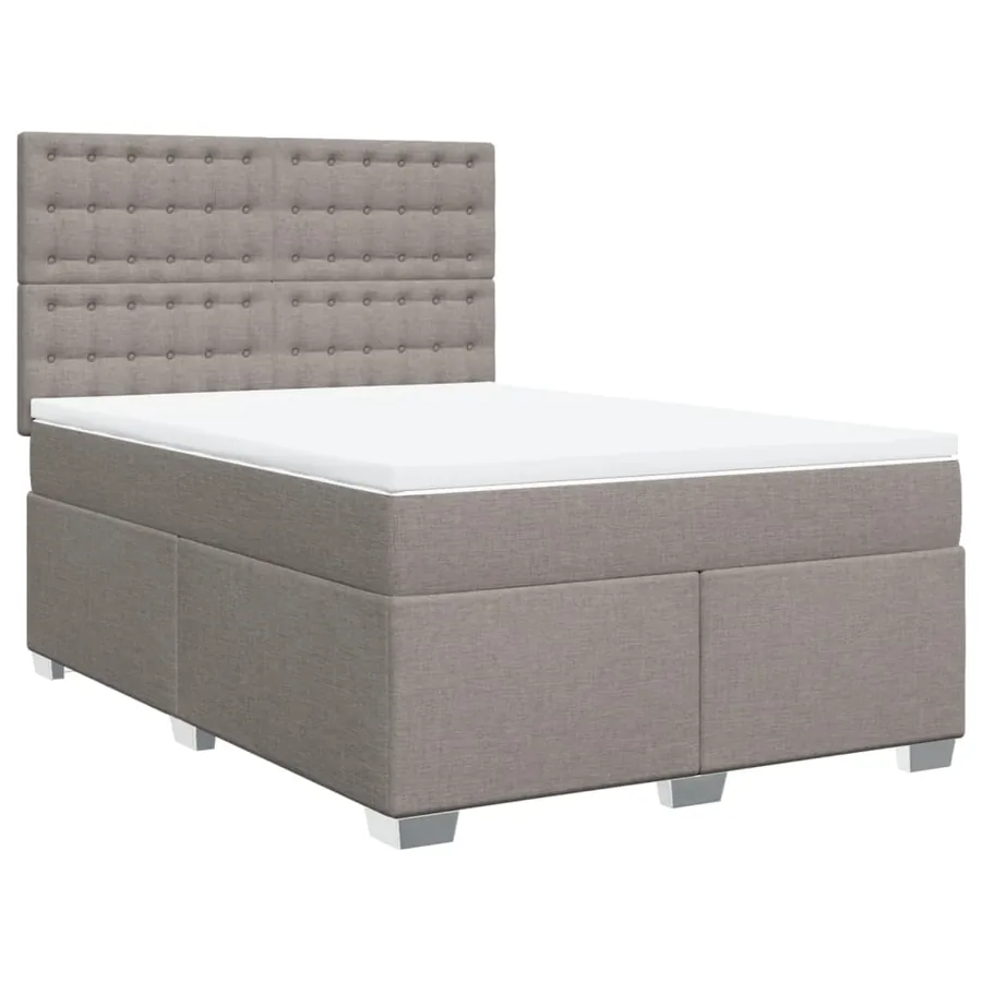 Sommier à lattes de lit avec matelas Taupe 140x190 cm Tissu - 2