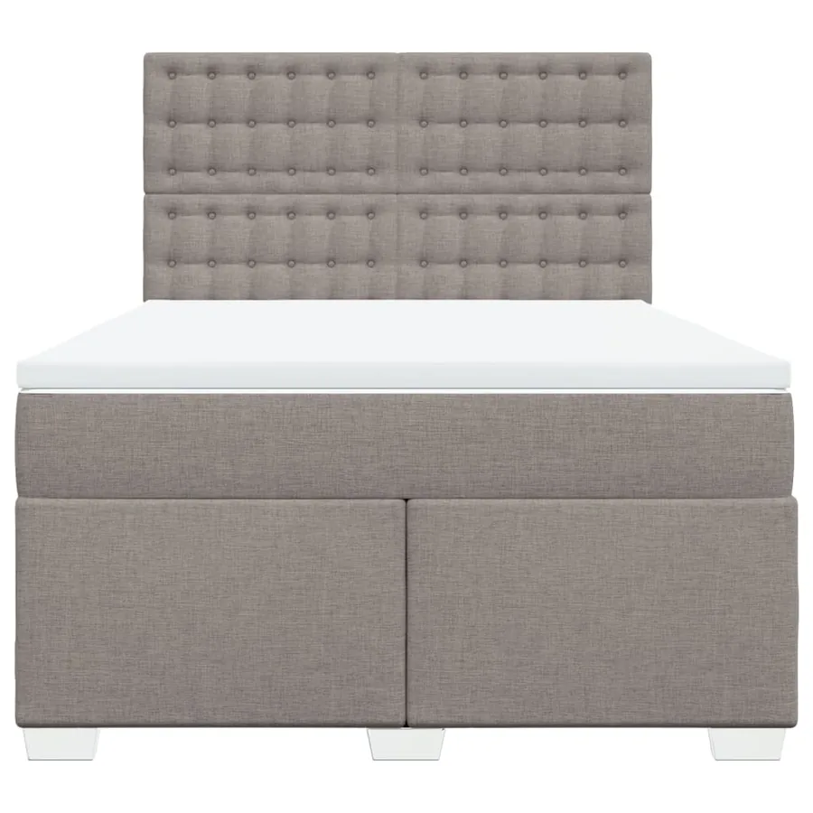 Sommier à lattes de lit avec matelas Taupe 140x190 cm Tissu - 4