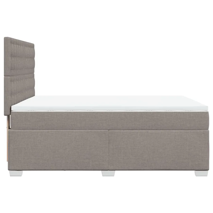 Sommier à lattes de lit avec matelas Taupe 140x190 cm Tissu - 9