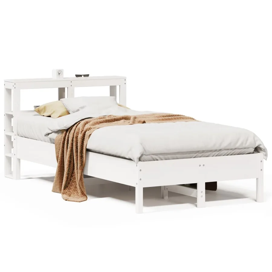 Cadre de lit sans matelas blanc 90x190 cm bois de pin massif - 2