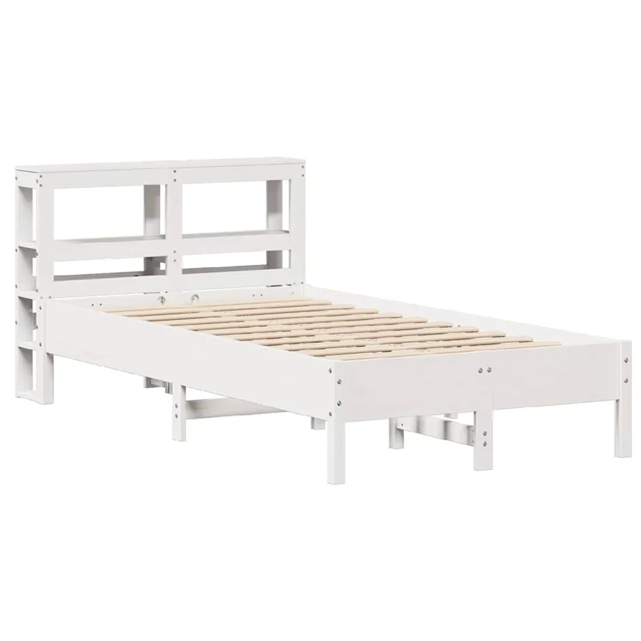 Cadre de lit sans matelas blanc 90x190 cm bois de pin massif - 3
