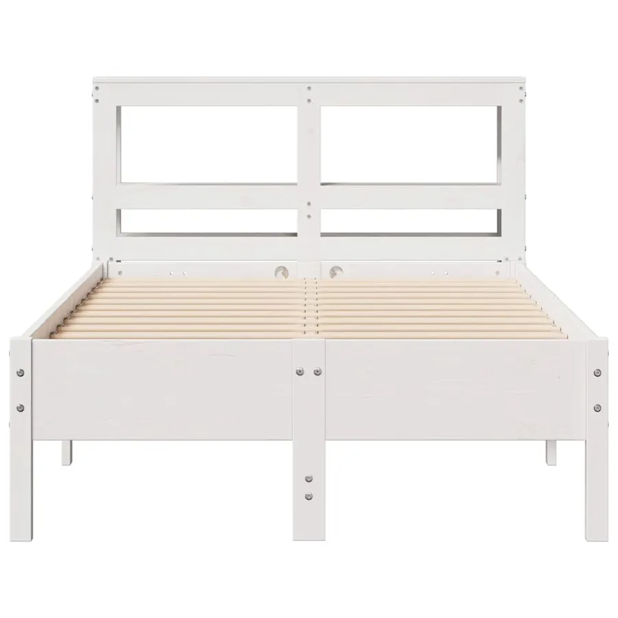 Cadre de lit sans matelas blanc 90x190 cm bois de pin massif - 4