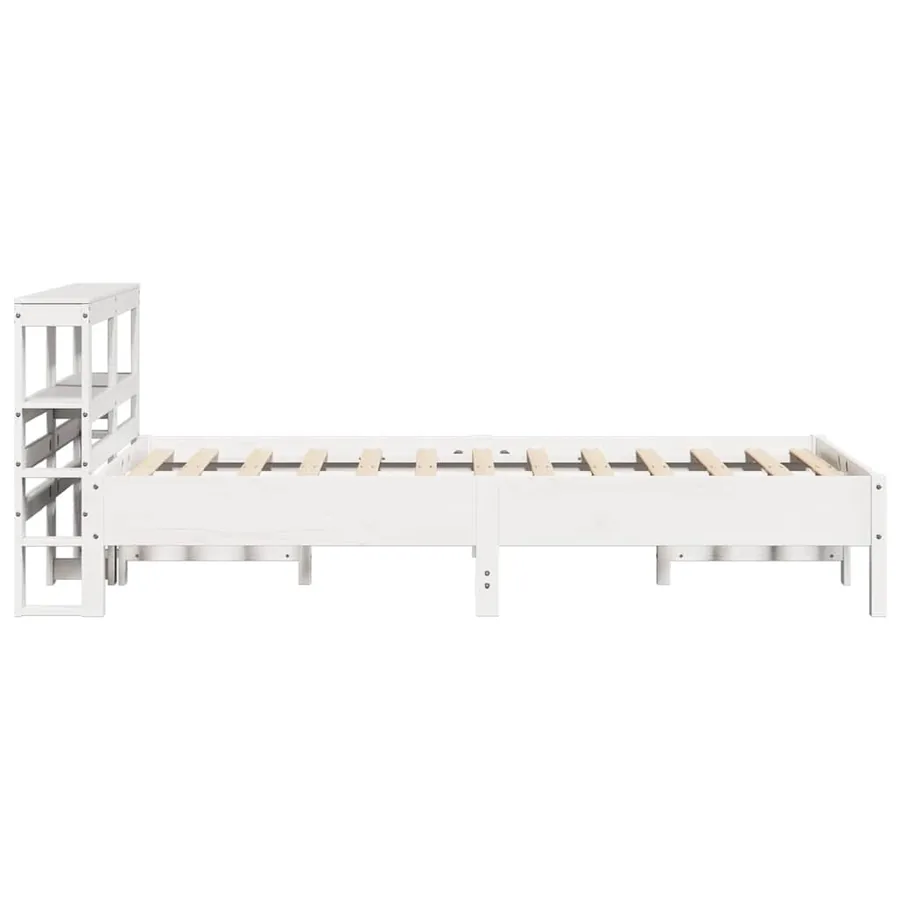 Cadre de lit sans matelas blanc 90x190 cm bois de pin massif - 5