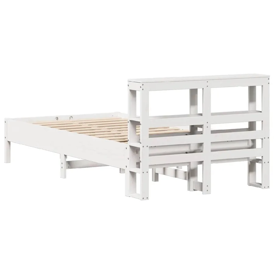 Cadre de lit sans matelas blanc 90x190 cm bois de pin massif - 6