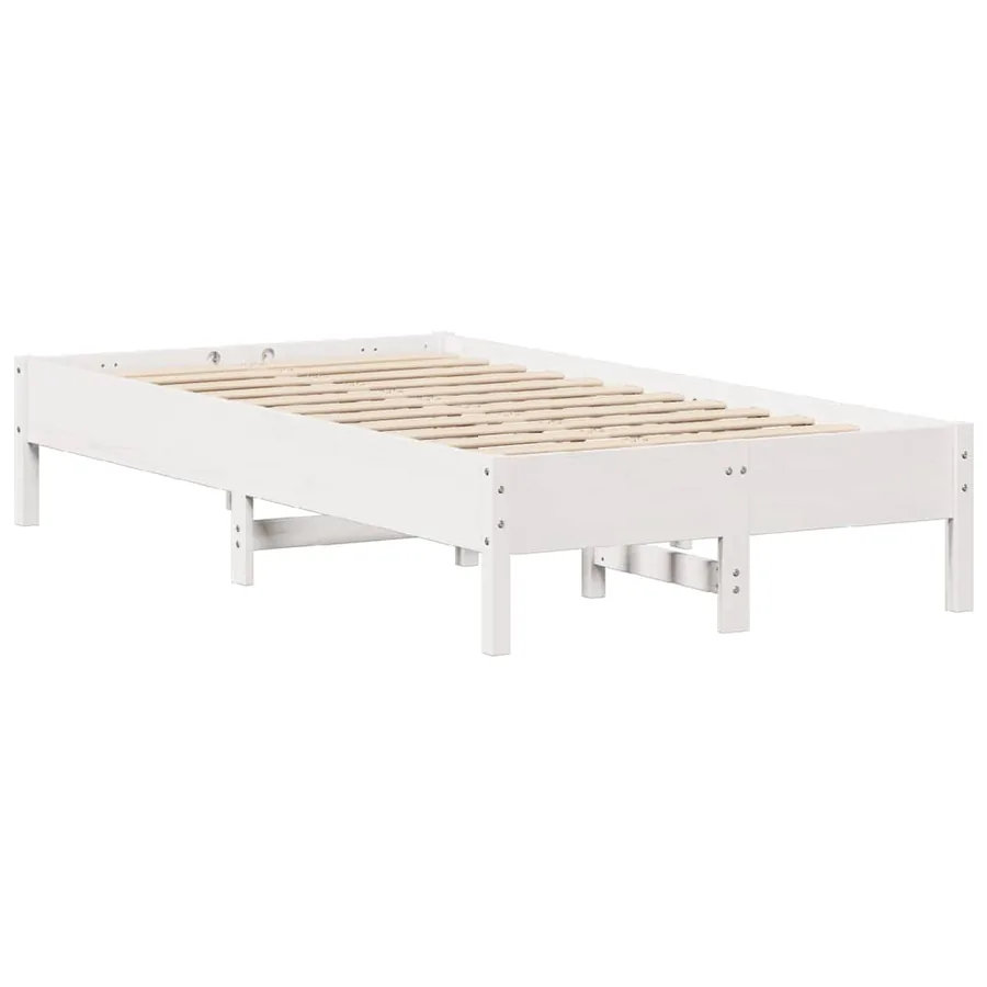 Cadre de lit sans matelas blanc 90x190 cm bois de pin massif - 7