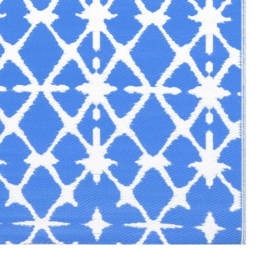 Tapis d'extérieur ARAKIL bleu et blanc 80x150 cm PP - 5