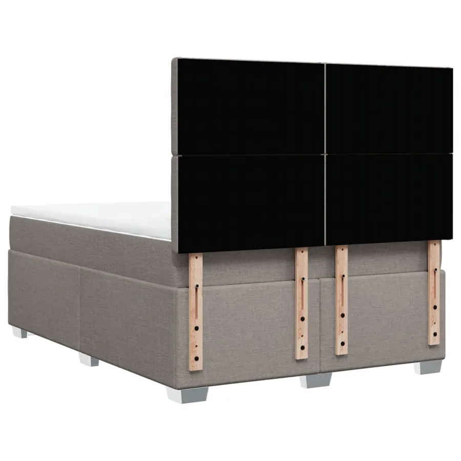 Sommier à lattes de lit avec matelas Taupe 140x190 cm Tissu - 12