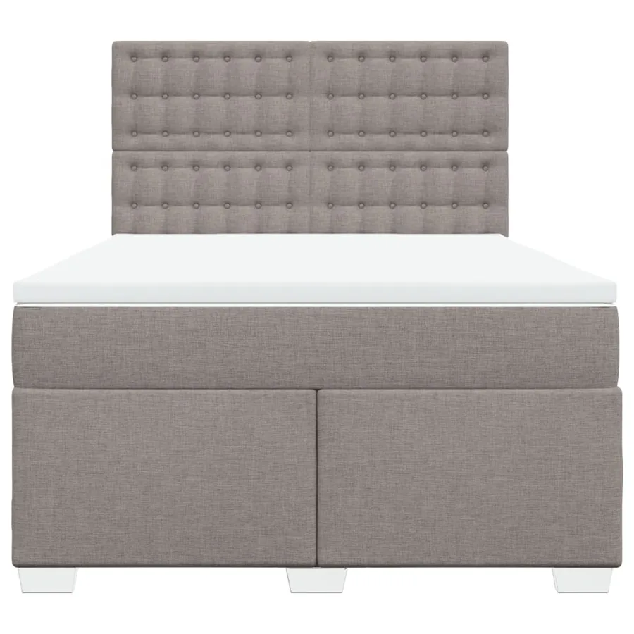 Sommier à lattes de lit avec matelas Taupe 140x190 cm Tissu - 6