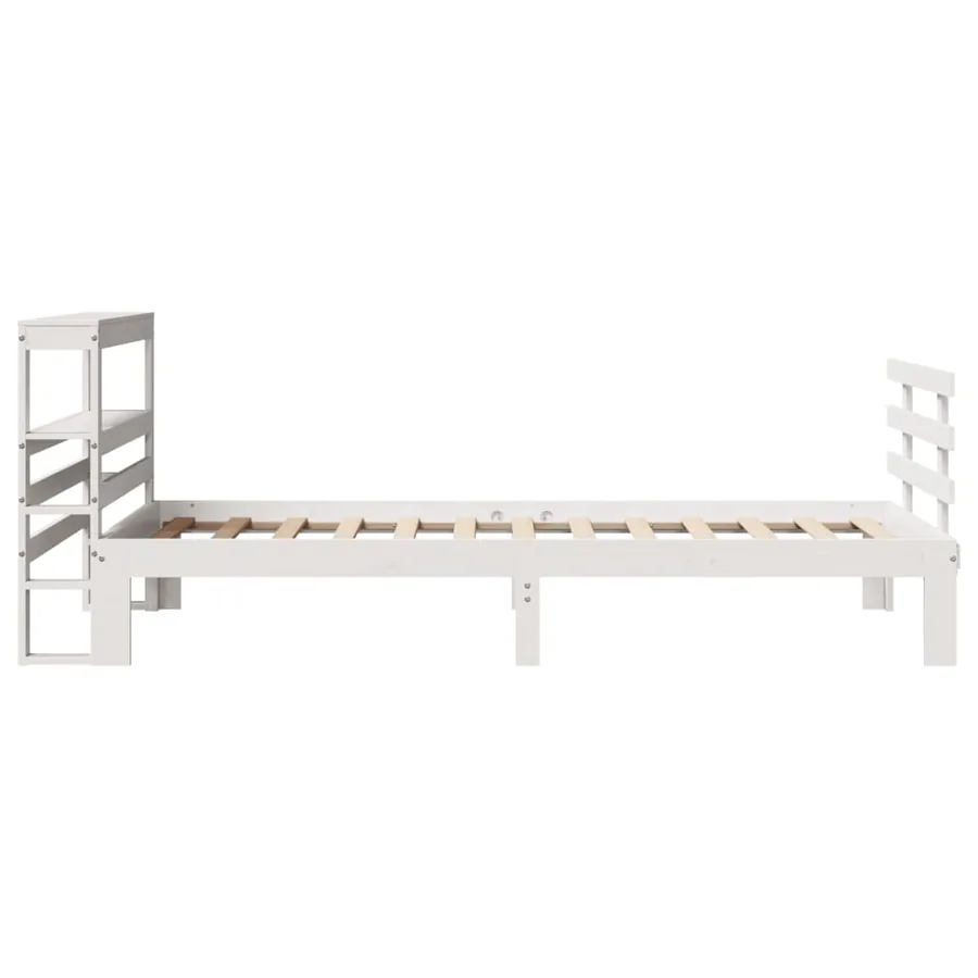 Cadre de lit avec tête de lit sans matelas blanc 90x190 cm - 7