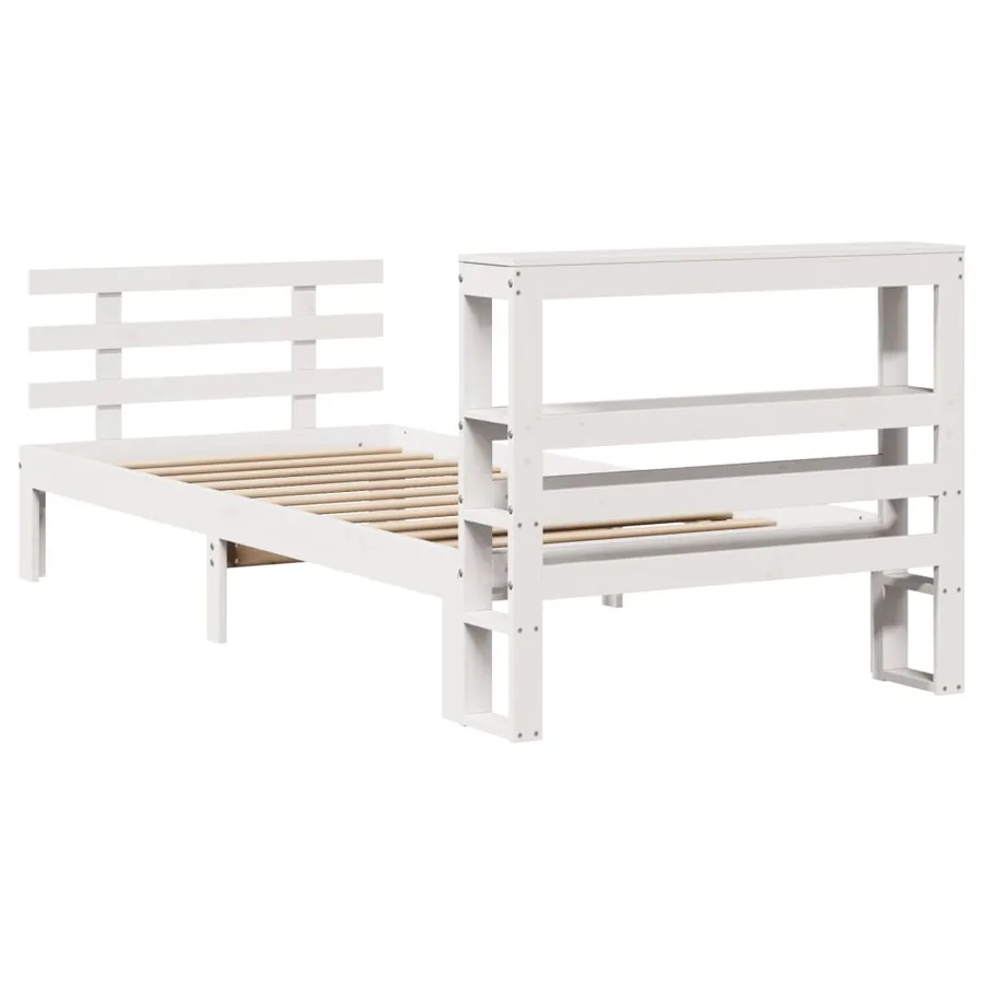 Cadre de lit avec tête de lit sans matelas blanc 90x190 cm - 8