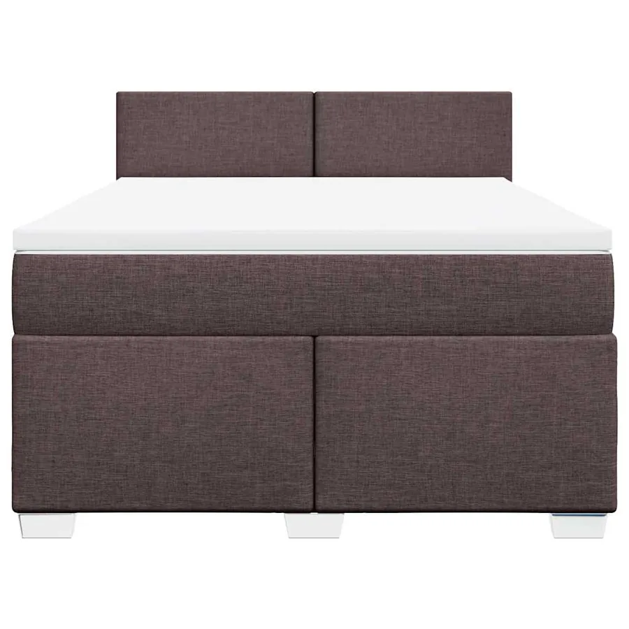 Sommier à lattes de lit avec matelas Marron foncé 140x190 cm - 4