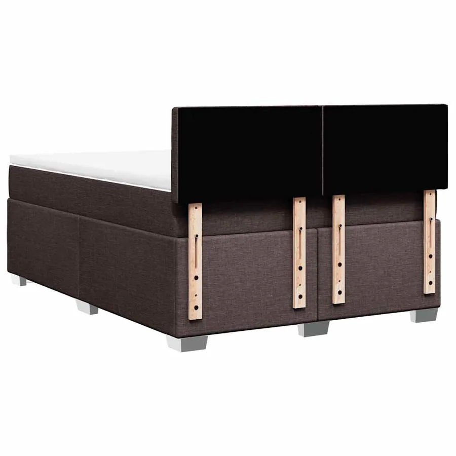 Sommier à lattes de lit avec matelas Marron foncé 140x190 cm - 10