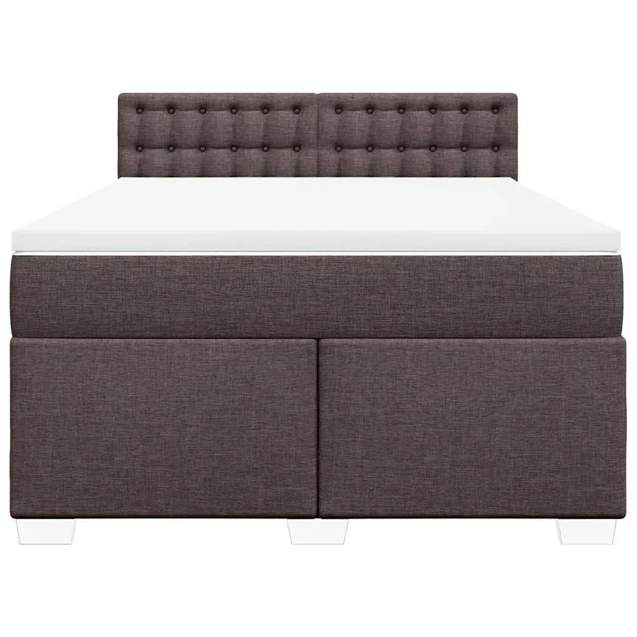 Sommier à lattes de lit avec matelas Marron foncé 140x190 cm - 4