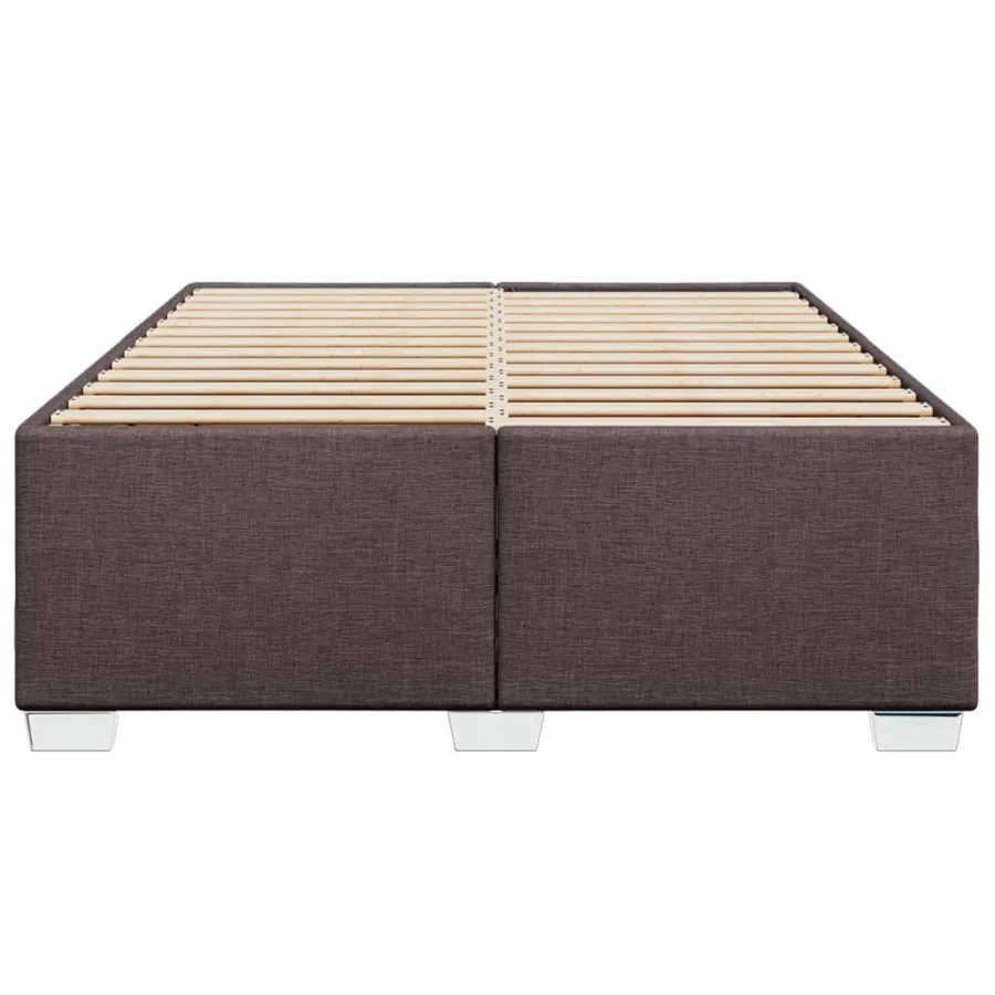 Cadre de lit sans matelas marron foncé 140x190 cm tissu - 4