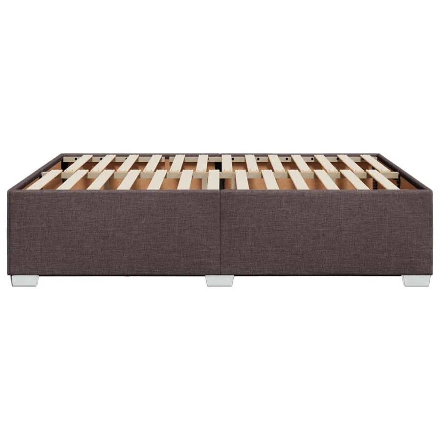 Cadre de lit sans matelas marron foncé 140x190 cm tissu - 5