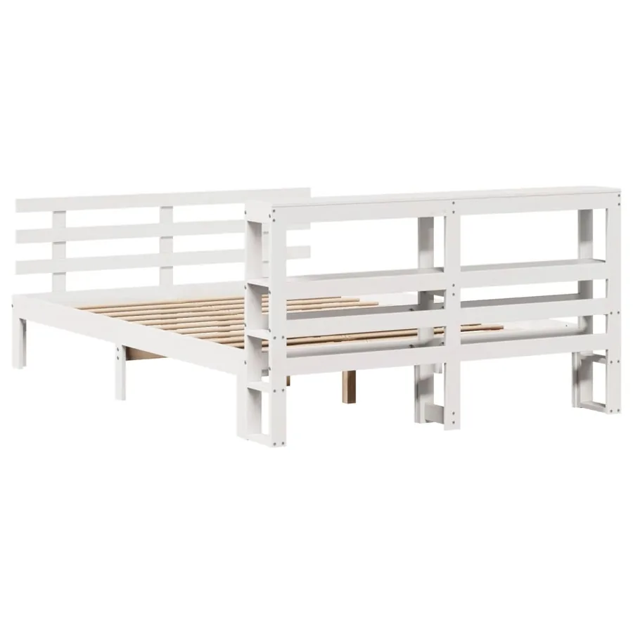 Cadre de lit avec tête de lit sans matelas blanc 120x190 cm - 8