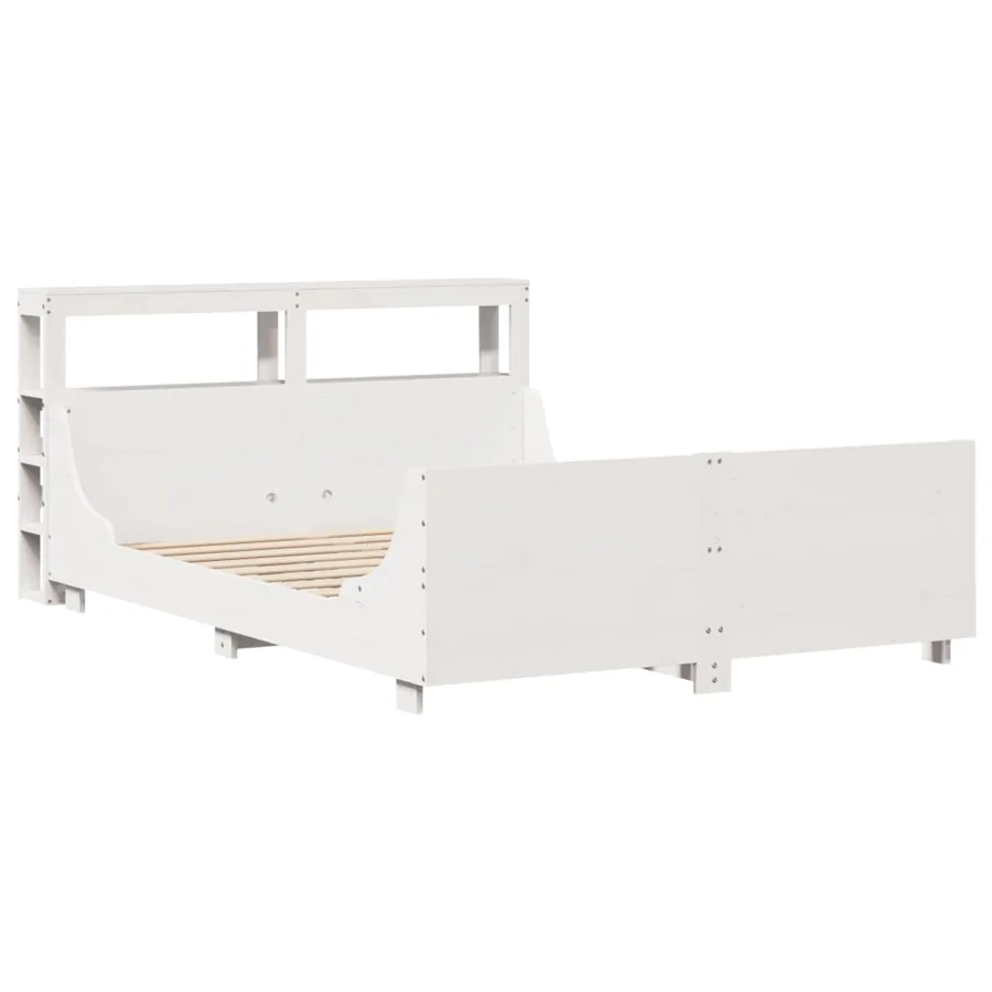 Cadre de lit sans matelas blanc 120x190 cm bois de pin massif - 3