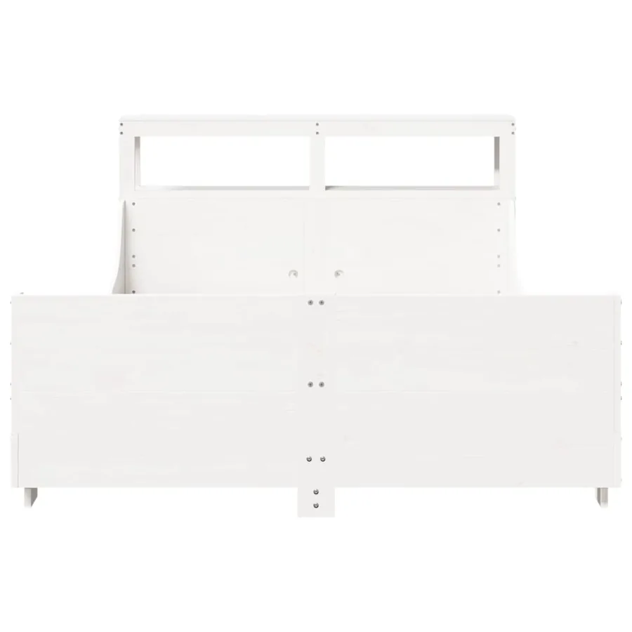 Cadre de lit sans matelas blanc 120x190 cm bois de pin massif - 4