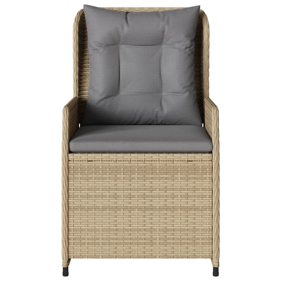 Chaises inclinables de jardin lot de 2 beige résine tressée - 5