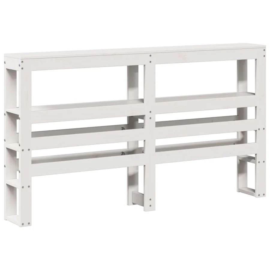 Cadre de lit sans matelas blanc 140x190 cm bois de pin massif - 8