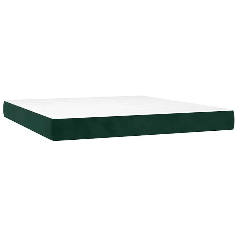 Sommier à lattes de lit matelas et LED Vert foncé 180x200 cm - 6